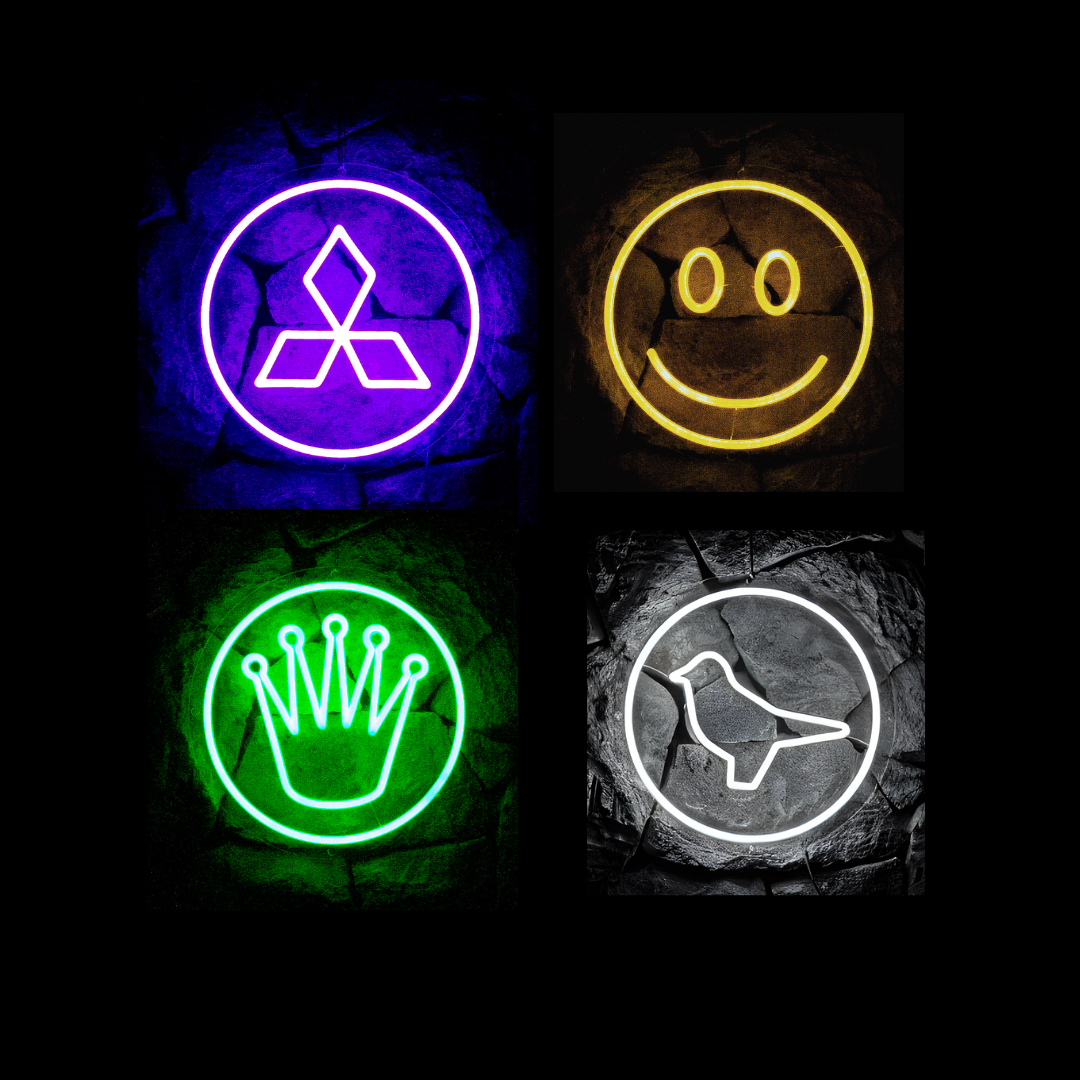 Set of 4 pill led neon signs